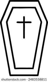 coffin icon. coffin icon. Editable Stroke.