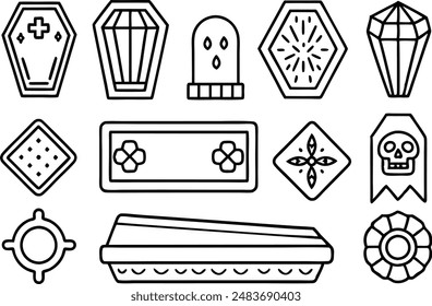 coffin icon. coffin icon. Editable Stroke.