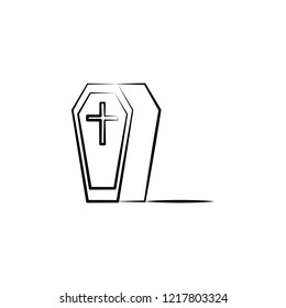 Coffin icon. Element of dia de muertos icon for mobile concept and web apps. Hand drawn Coffin icon can be used for web and mobile