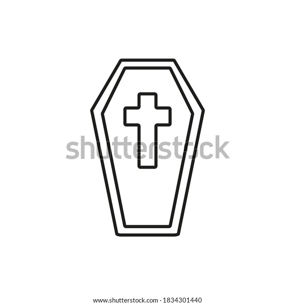 coffin icon element of halloween icon\
for mobile concept and web apps. Thin line coffin icon can be used\
for web and mobile. Premium icon on white\
background