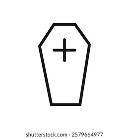 Coffin icon Flat simple outline