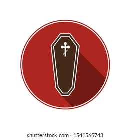 Coffin icon flat style in color
