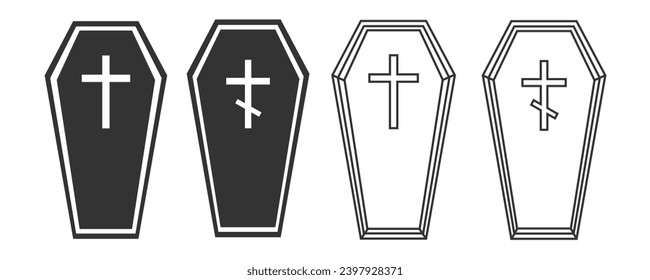 Coffin icon. Funeral design set vector ilustration.