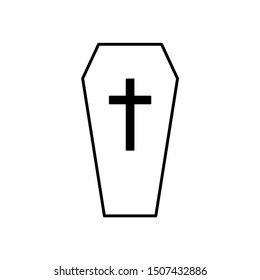 Coffin icon. funeral icon vector