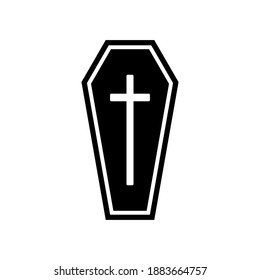 icono de ataúd del diseño de ilustración vectorial de estilo glifo