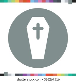 Coffin icon. Halloween icon.