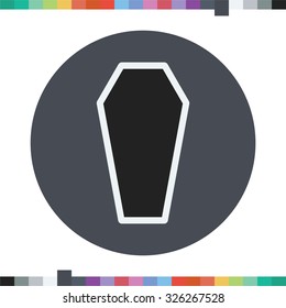 Coffin icon. Halloween icon.