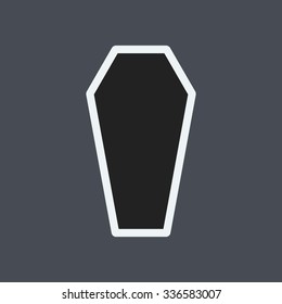 Coffin icon. Halloween icon.