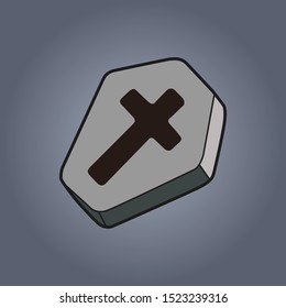 Coffin icon, Halloween. New trendy coffin vector illustration symbol