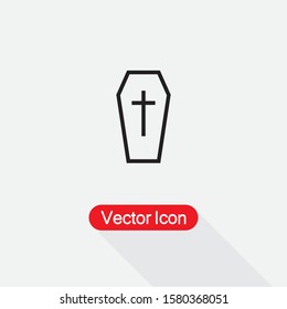 Coffin Icon, Halloween Coffin Icon Vector Illustration Eps10