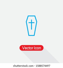 Coffin Icon, Halloween Coffin Icon Vector Illustration Eps10