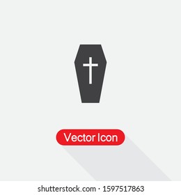 Coffin Icon, Halloween Coffin Icon Vector Illustration Eps10
