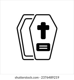 Coffin icon isolate white background vector stock illustration
