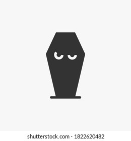 Coffin icon isolated on background. Halloween symbol modern, simple, vector, icon for website design, mobile app, ui. Vector Illustration
