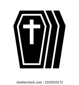 Coffin icon isolated on white background