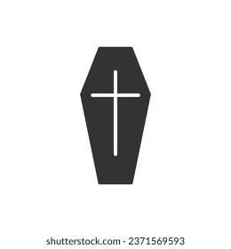 Coffin icon isolated on white background. Halloween symbol modern, simple, vector, icon for website design, mobile app, ui. Vector Illustration