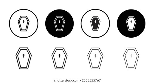 Coffin icon Line Art Logo set