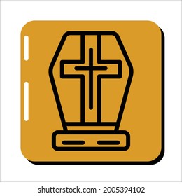 coffin icon line illustration, helloween day