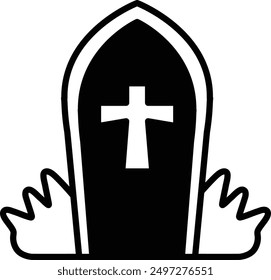 A coffin icon in line style