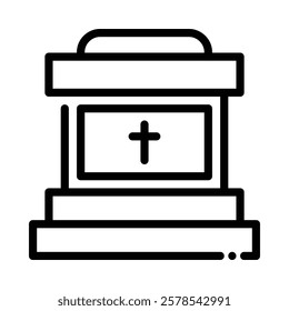 Coffin Icon in Line Style