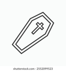 Coffin icon. line style vector icon.