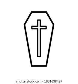 coffin icon line vector illustration design