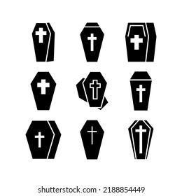 coffin icon or logo isolated sign symbol vector illustration - high quality black style vector icons
