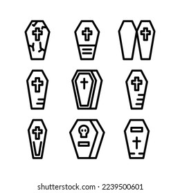 coffin icon or logo isolated sign symbol vector illustration - Collection of high quality black style vector icons
