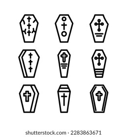 coffin icon or logo isolated sign symbol vector illustration - Collection of high quality black style vector icons
