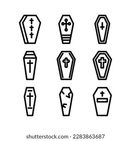 coffin icon or logo isolated sign symbol vector illustration - Collection of high quality black style vector icons
