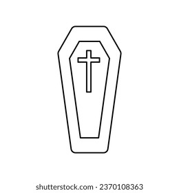 coffin icon on white background, vector illustration