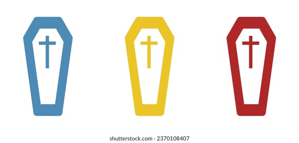 coffin icon on white background, vector illustration
