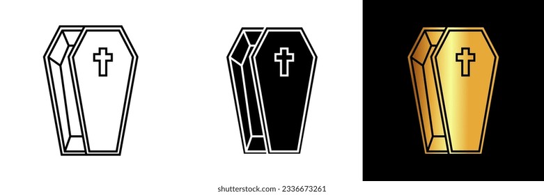 The Coffin Icon represents a burial casket, often associated with death, funerals, and the afterlife. 