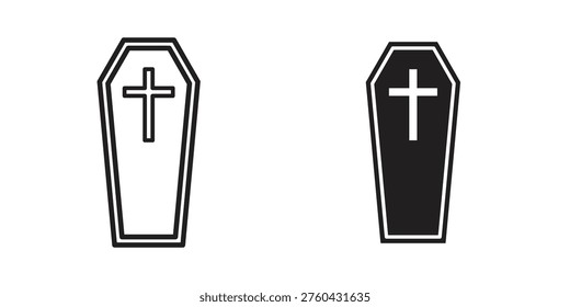Coffin icon set concept vector graphics for web UI