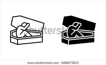 Coffin icon set. halloween concept, vector illustration on white background