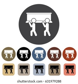 Coffin icon set. Vector illustration
