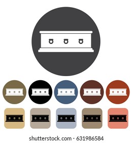 Coffin icon set. Vector illustration

