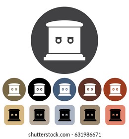 Coffin icon set. Vector illustration
