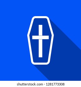 Coffin icon with shadow , sign design