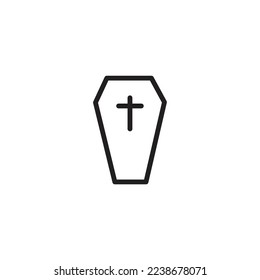 coffin icon sign symbol vector illustration. halloween concept.