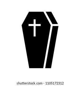 Coffin icon. Simple illustration