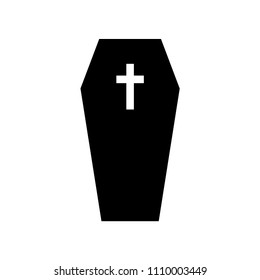 Coffin icon. Simple illustration
