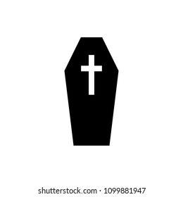 Coffin icon. Simple illustration of coffin vector icon for web