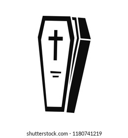 Coffin icon. Simple illustration of coffin vector icon for web design isolated on white background