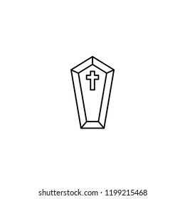 Coffin icon. Simple illustration of coffin vector icon