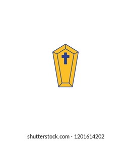 Coffin icon. Simple illustration of coffin vector icon