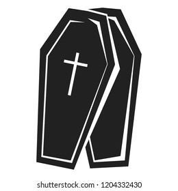 Coffin icon. Simple illustration of coffin vector icon for web design isolated on white background