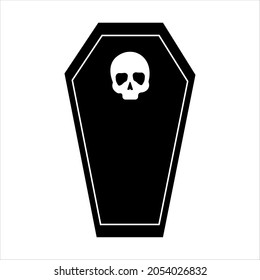 Coffin icon. Simple illustration of coffin vector icon. Halloween icon Eps10