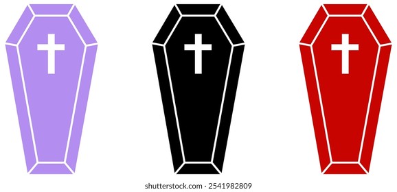 Coffin icon. Simple illustration of coffin vector icon for web