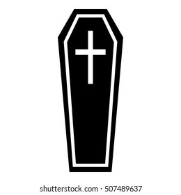 Coffin icon. Simple illustration of coffin vector icon for web